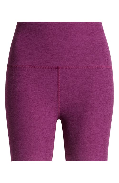 Beyond Yoga Keep Pace Space Dye Bike Shorts In Purple