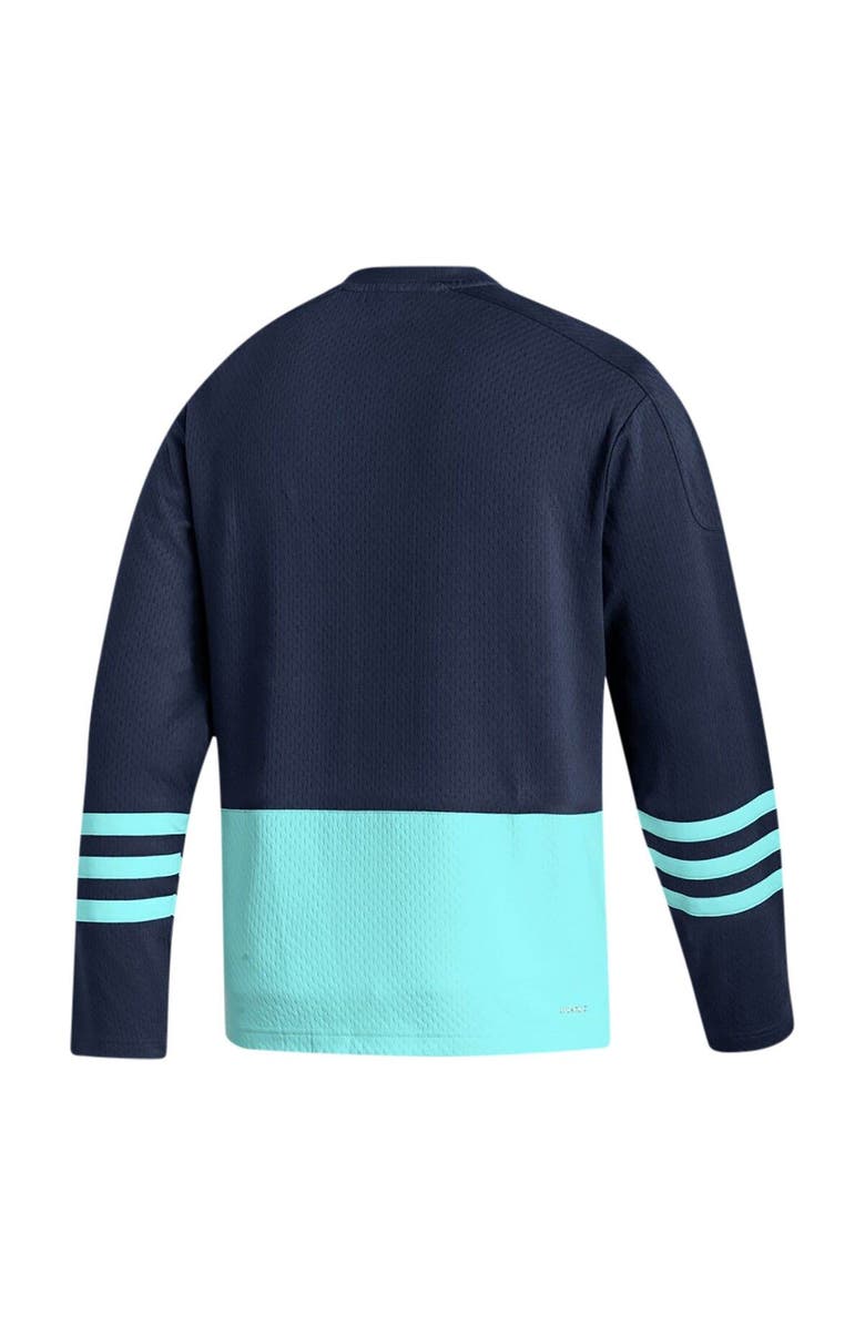 adidas Men's adidas Deep Sea Blue Seattle Kraken Logo AEROREADY Pullover Sweater, Alternate, color, Navy