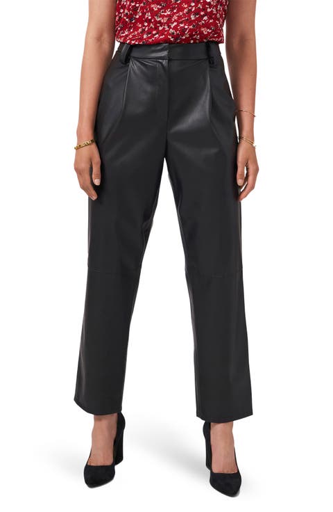 Straight Leg Faux Leather Pants