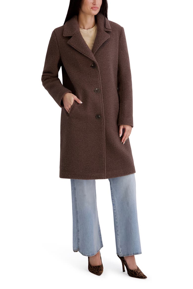 Notch Collar Bouclé Topper, Alternate, color, MOCHA