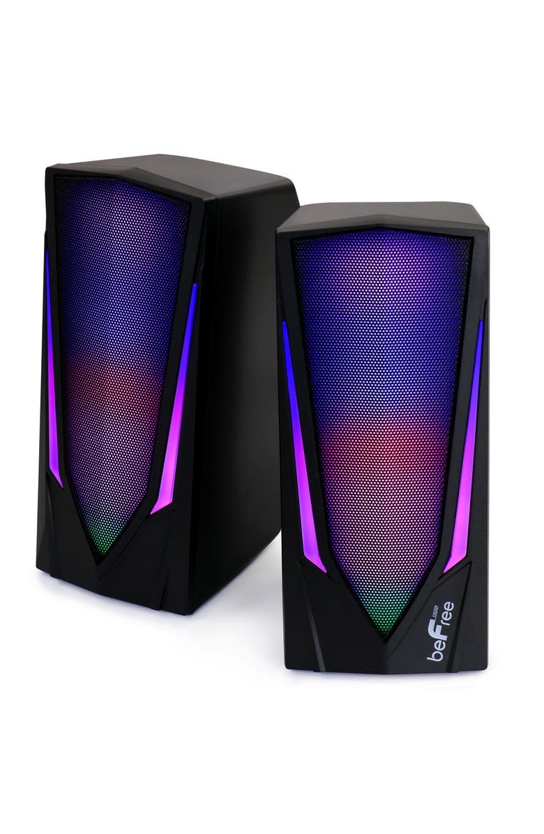 Befree Sound 2.0 Computer Speakers for Gaming with LED RGB Lights, Alternate, color, Black