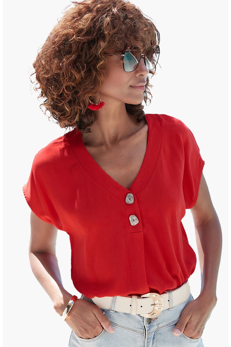 Button Detail Blouse, Main, color, Sand