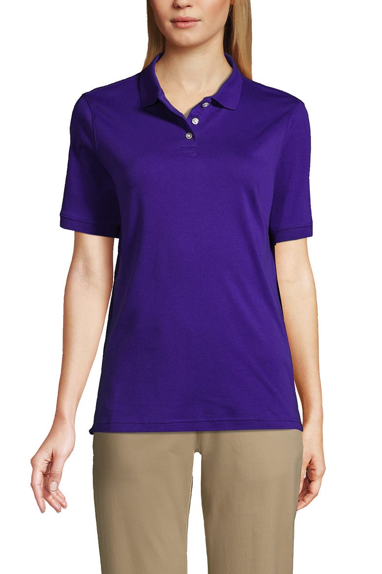 School Uniform  Short Sleeve Interlock Polo Shirt, Main, color, Deep Purple