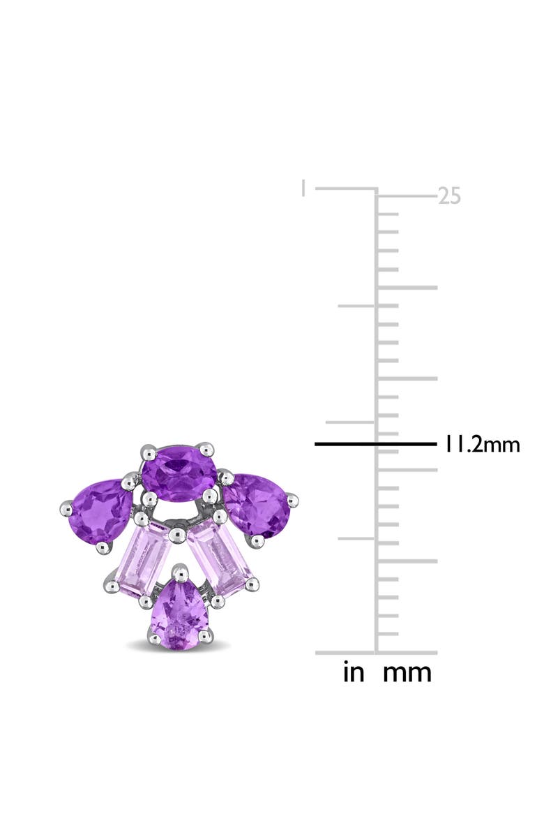 Julianna B. Amethyst Cluster Stud Earrings Sterling Silver, Alternate, color, Amethyst