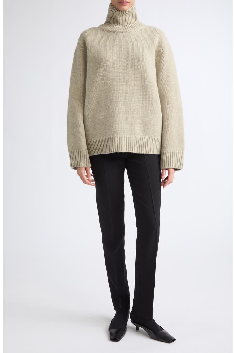 Oversized Lambswool Turtleneck Sweater, Alternate, color, SAGE