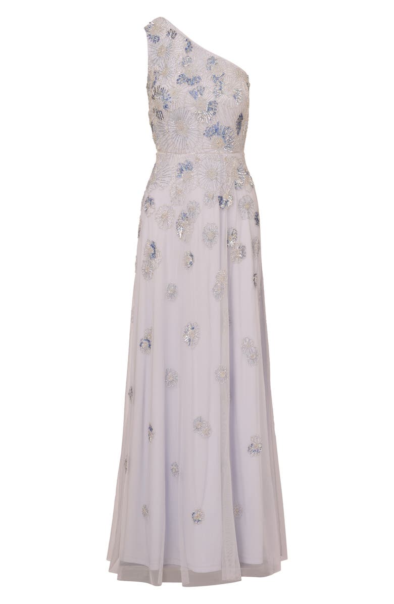 Adrianna Papell Beaded One-Shoulder Trumpet Gown, Alternate, color, 