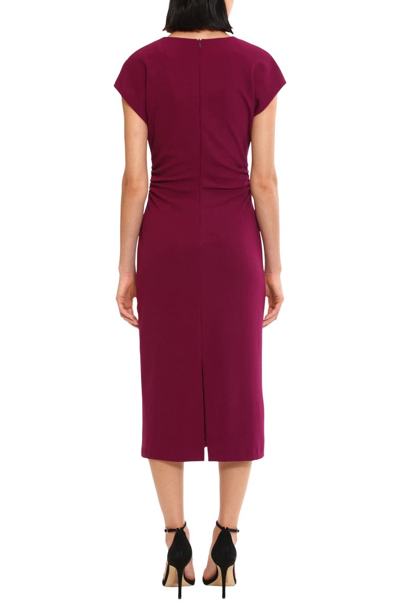 DONNA MORGAN FOR MAGGY Ruched Cap Sleeve Midi Dress, Alternate, color,