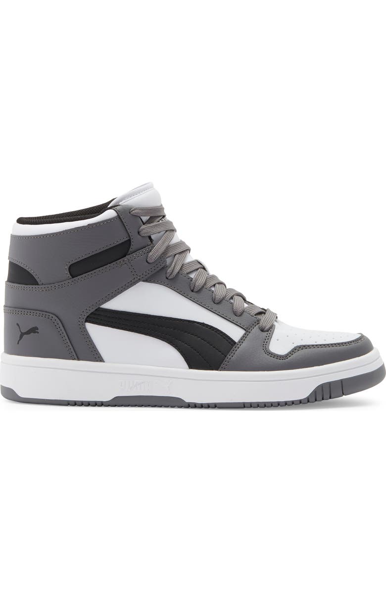 PUMA Rebound Layup High Top Sneaker, Alternate, color, Puma White/ Puma Black/ Gray