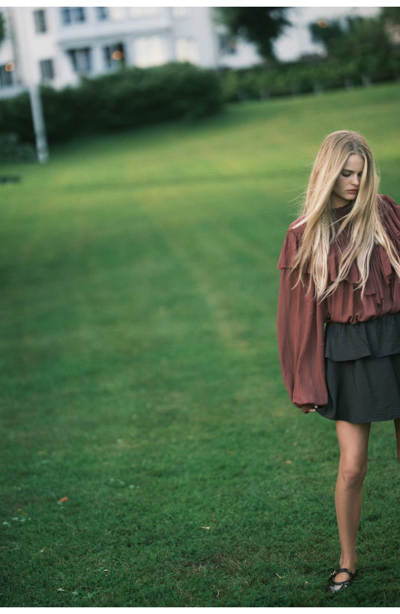 H&M Flared Mini Skirt, Alternate, color, Black