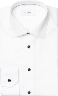 Eton Contemporary Fit White Cotton Twill Dress Shirt