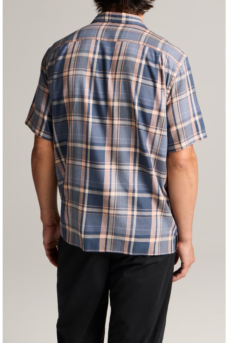 Prine Plaid Short Sleeve Button Front Shirt, Alternate, color, PRUSSIAN BLUE COMBO
