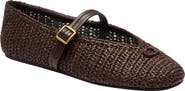 COACH Sculpted C Raffia Mary Jane Flat