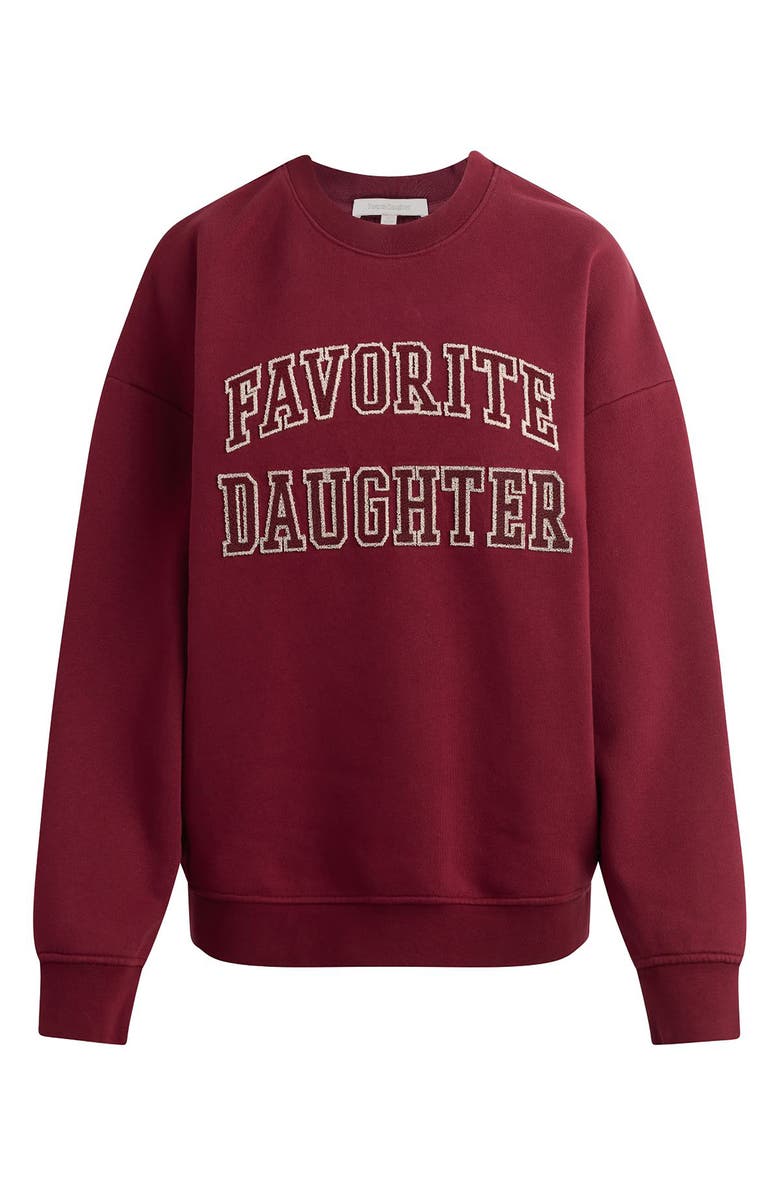 Favorite Daughter The Collegiate Embroidered Graphic Sweatshirt, Alternate, color, Vino/ Velvet Stone