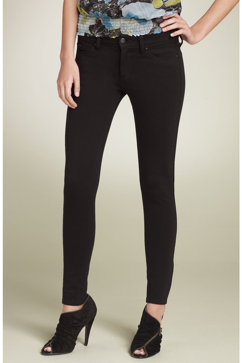 Jeans 'Chelsea' Double Knit Skinny Pants, Alternate, color, BLACK