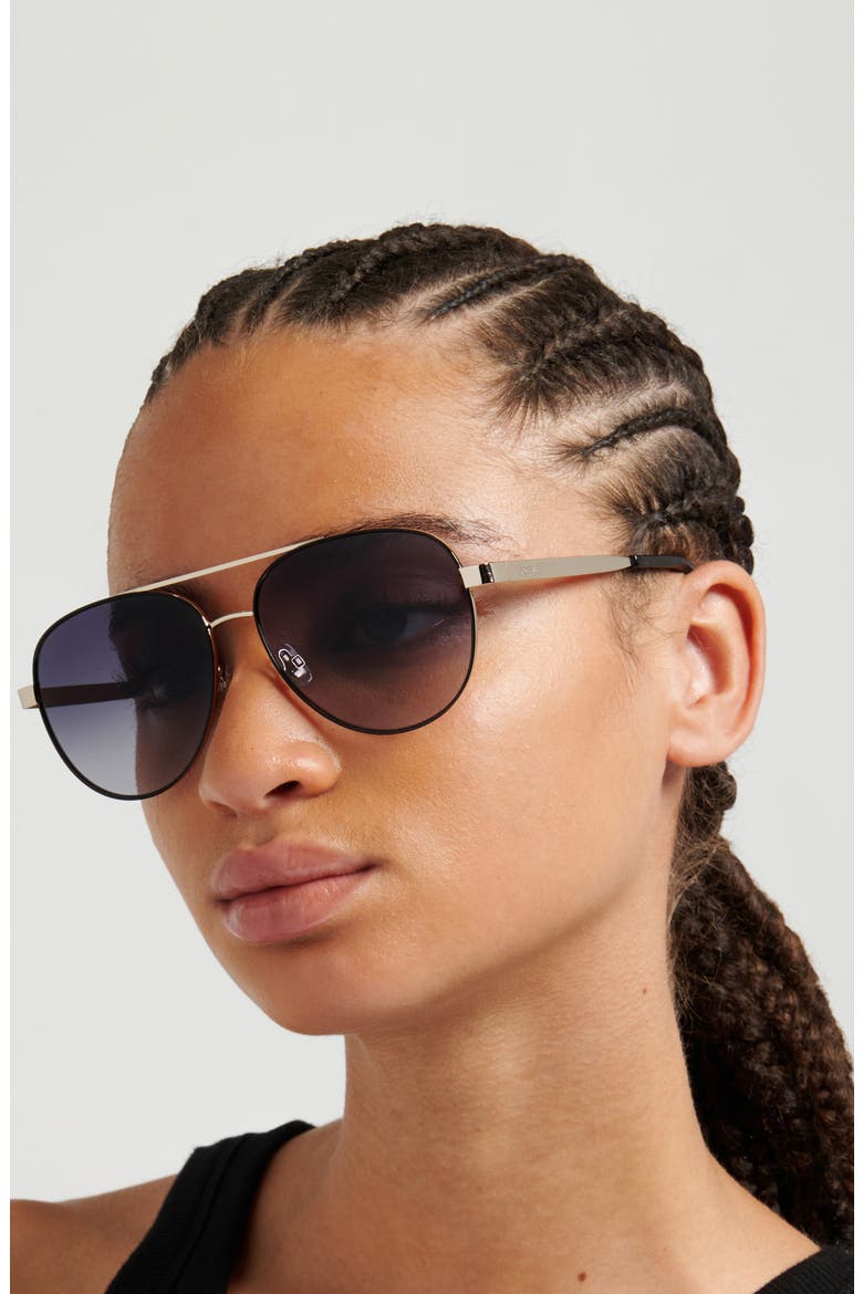 58mm Gradient Pilot Sunglasses, Alternate, color, LIGHT GOLD/ DARK GREY