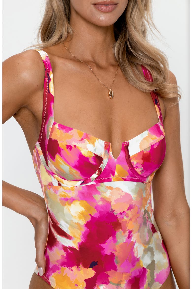 Underwire Cheeky One-Piece Swimsuit, Alternate, color, Medium Pink