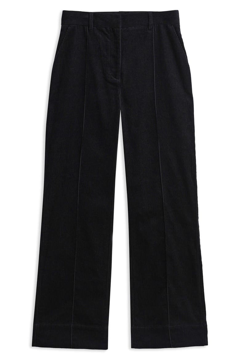 Emmy Wide Leg Corduroy Trousers, Alternate, color, BLACK