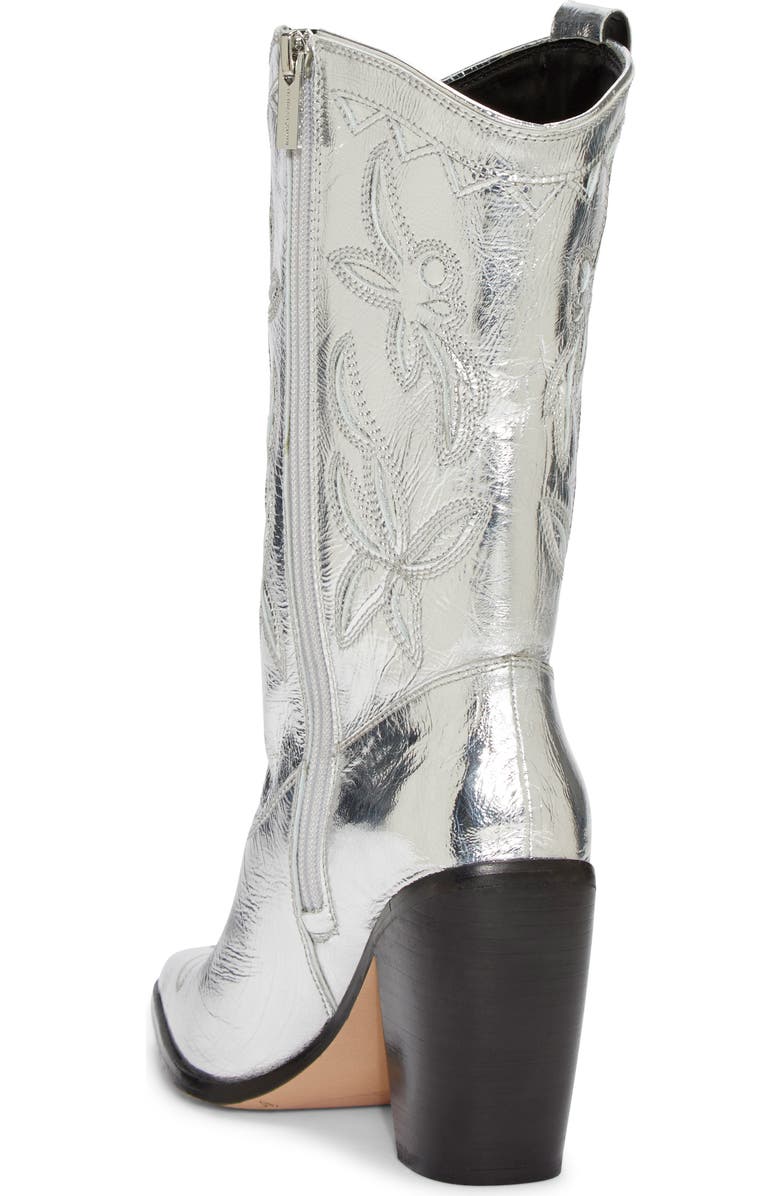 Vince Camuto Alisah Square Toe Western Boot, Alternate, color, Silver