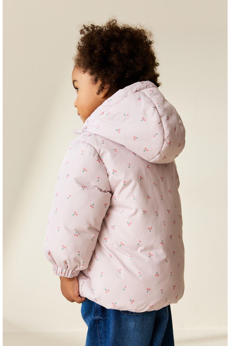 Kids' Water Resistant Ditsy Hooded Puffer Jacket, Alternate, color, NEUTRAL