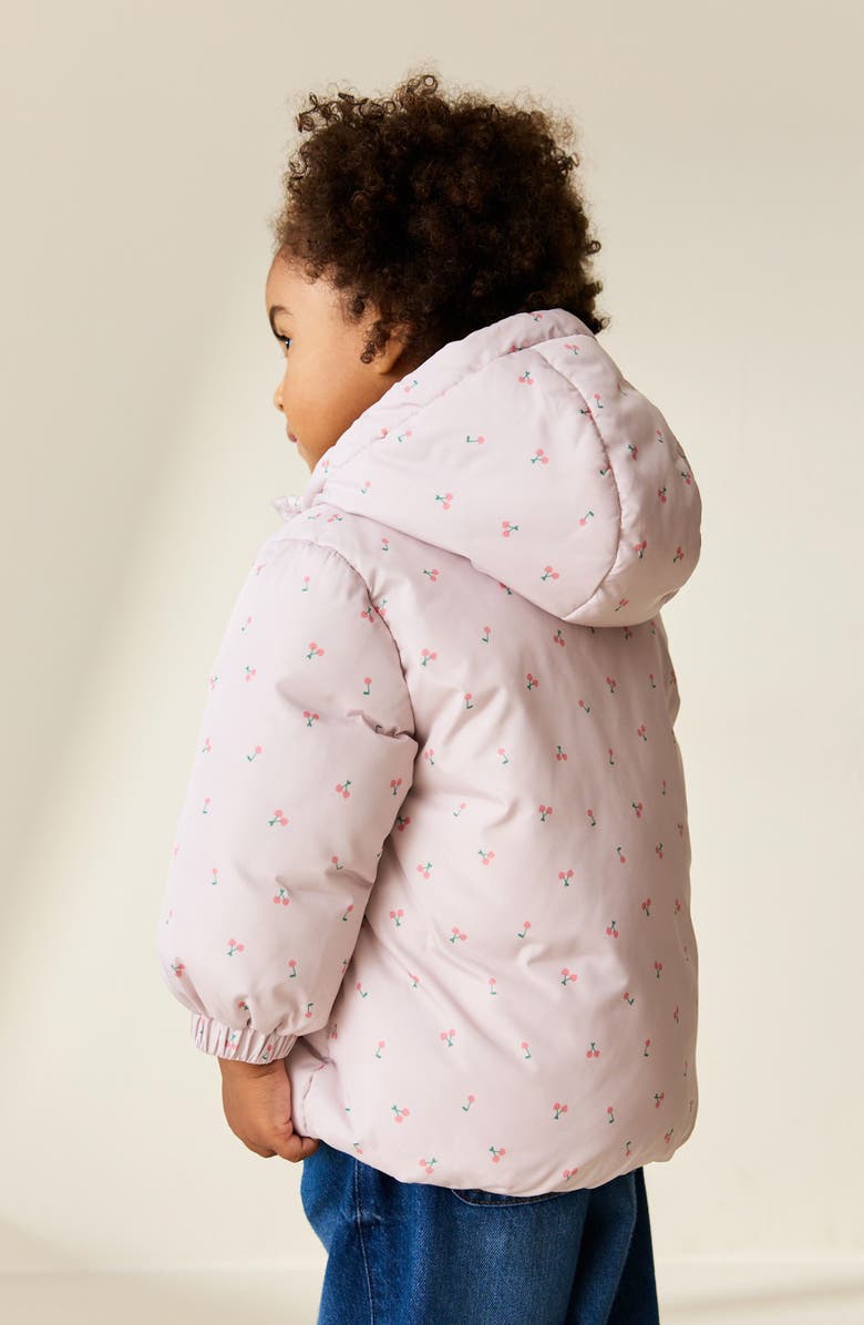 NEXT Kids' Water Resistant Ditsy Hooded Puffer Jacket, Alternate, color, Neutral