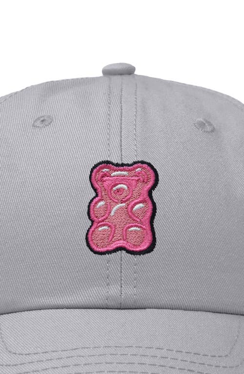 Dalix Pink Gummy Embroidered Casual Cap In Gray