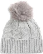 BP. Cable Faux Fur Pom Beanie