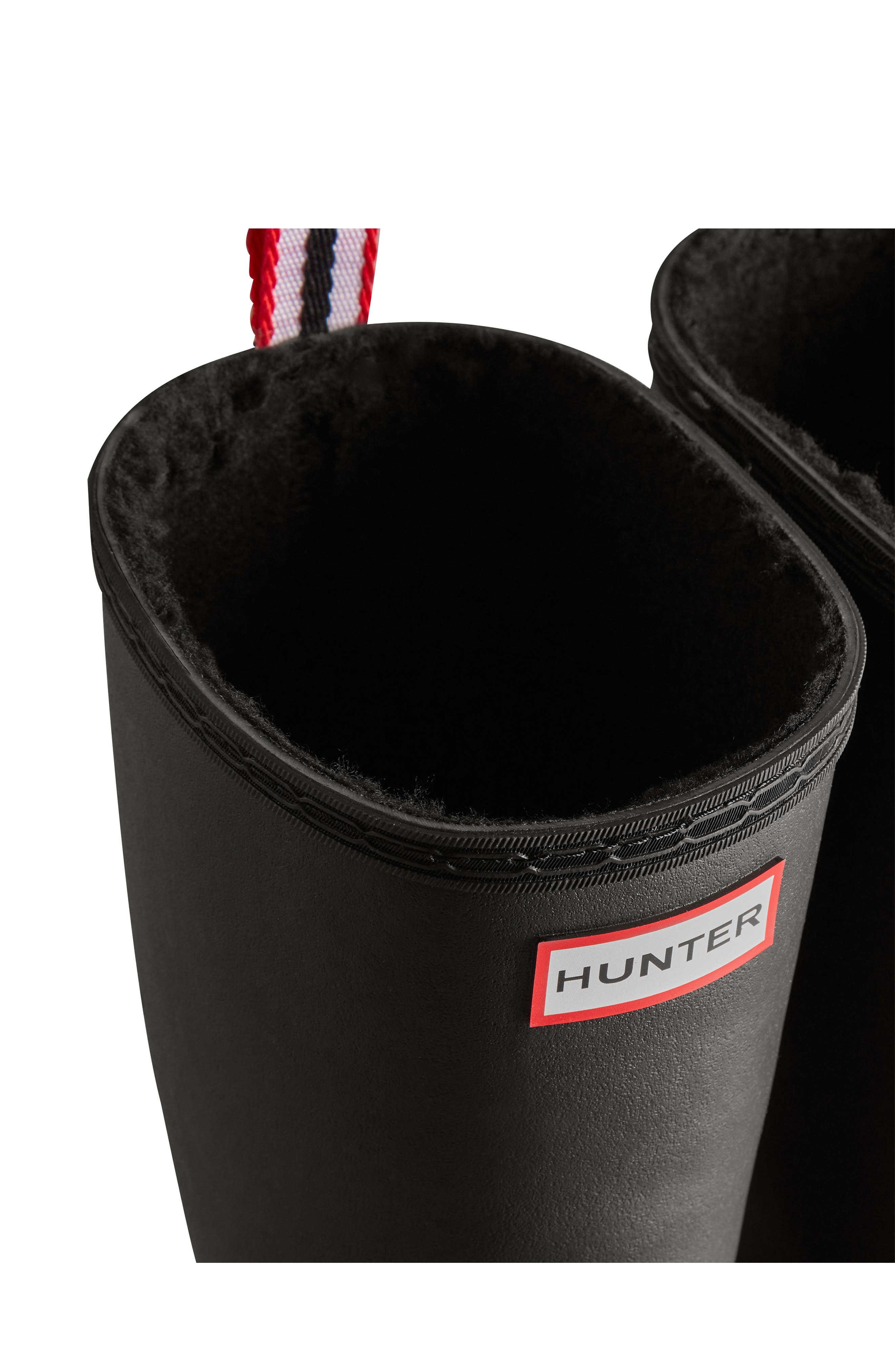 Hunter Play Short Faux Shearling Lined Waterproof Rain Boot, Alternate, color, 