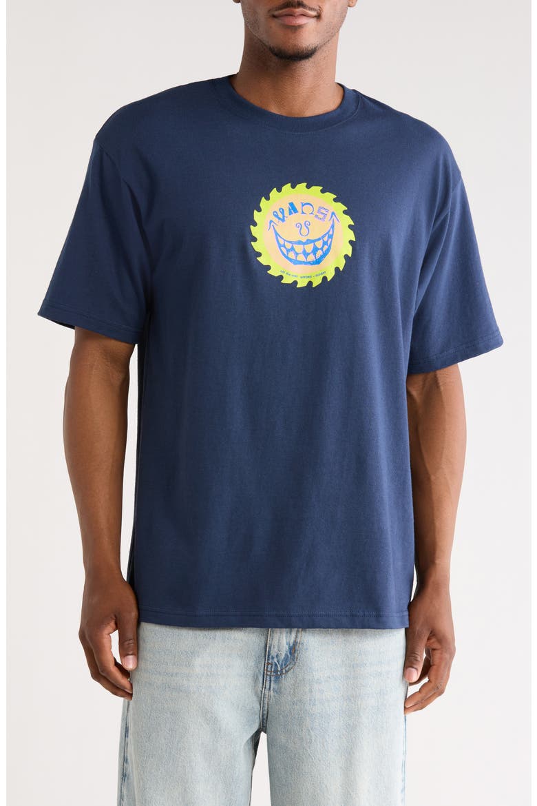 Sharp Smile Cotton Graphic T-Shirt, Main, color, DRESS BLUES