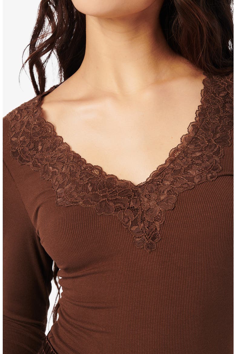 Rooney Lace Trim Rib Top, Alternate, color, MALT