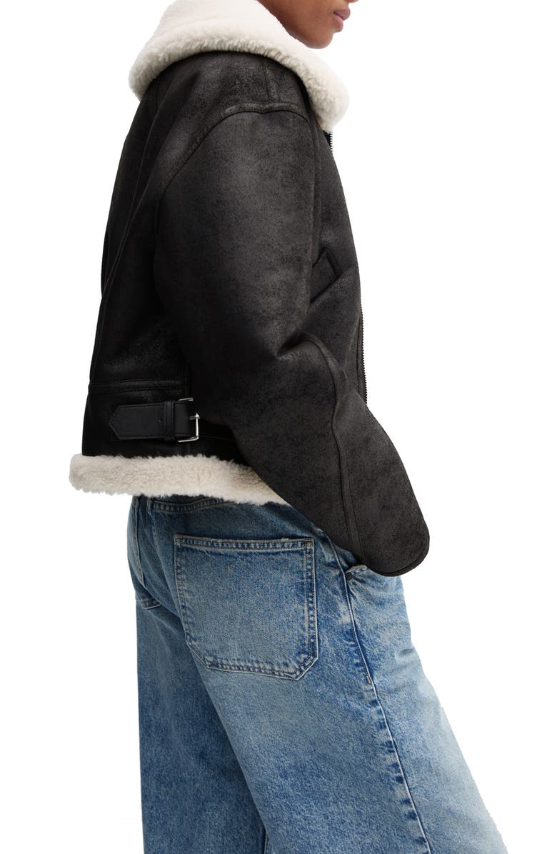MANGO Splash Faux Shearling Jacket, Alternate, color, 