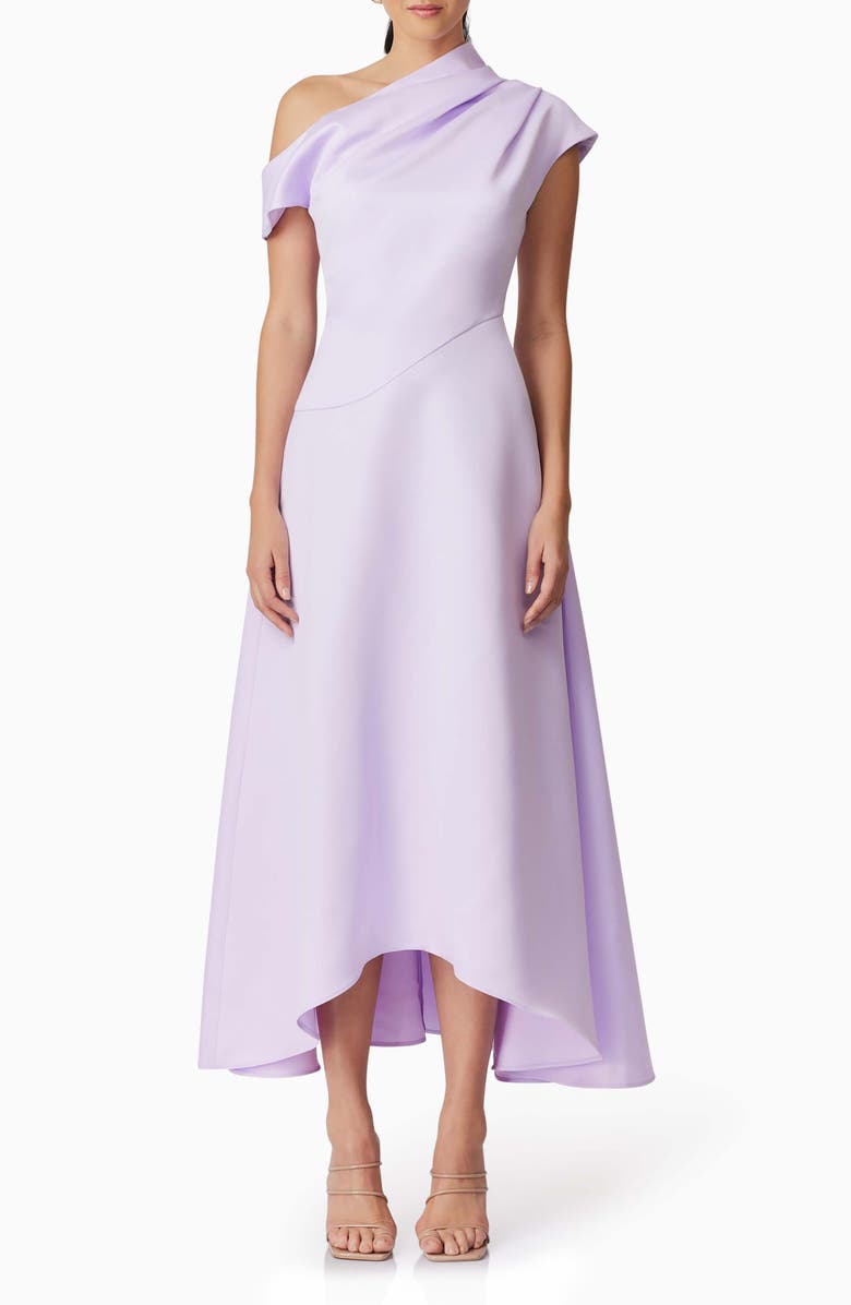 Elliatt Marissa One-Shoulder Satin High-Low Gown, Main, color,