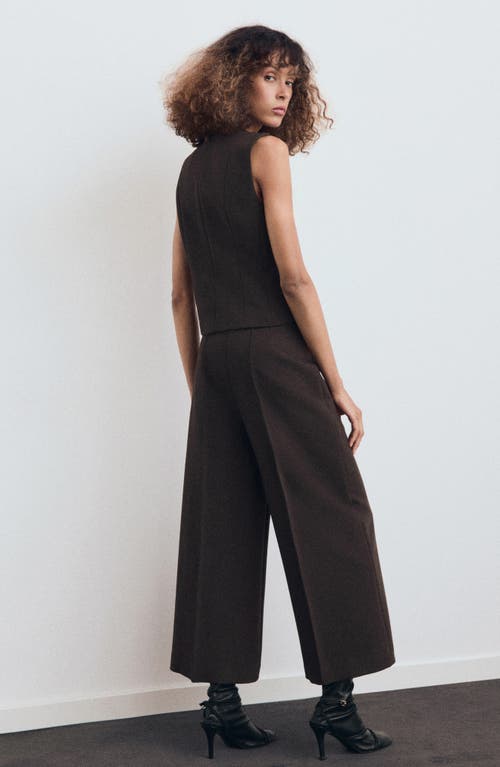 Mango Pleat Front Culottes In Black