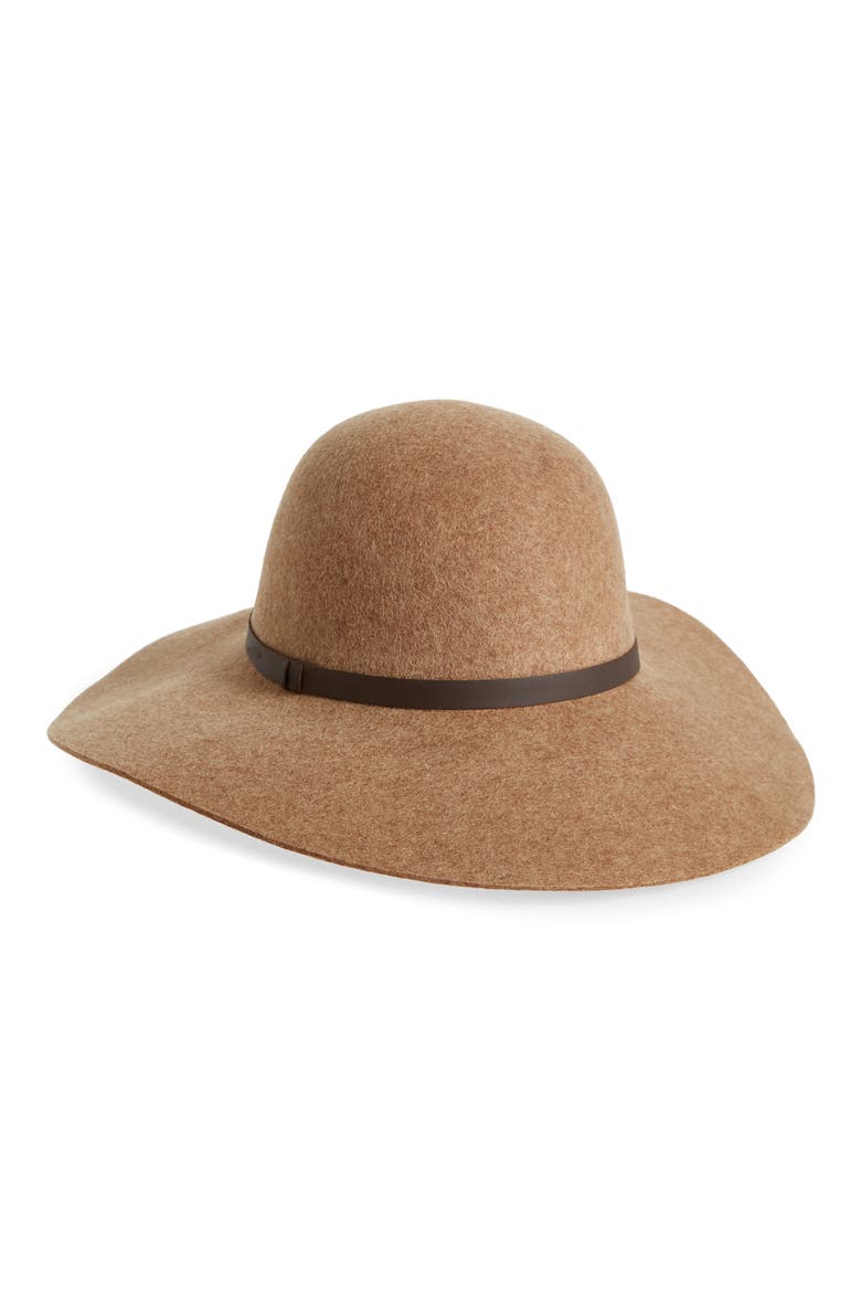 Refined Floppy Wool Felt Hat, Main, color, TAN