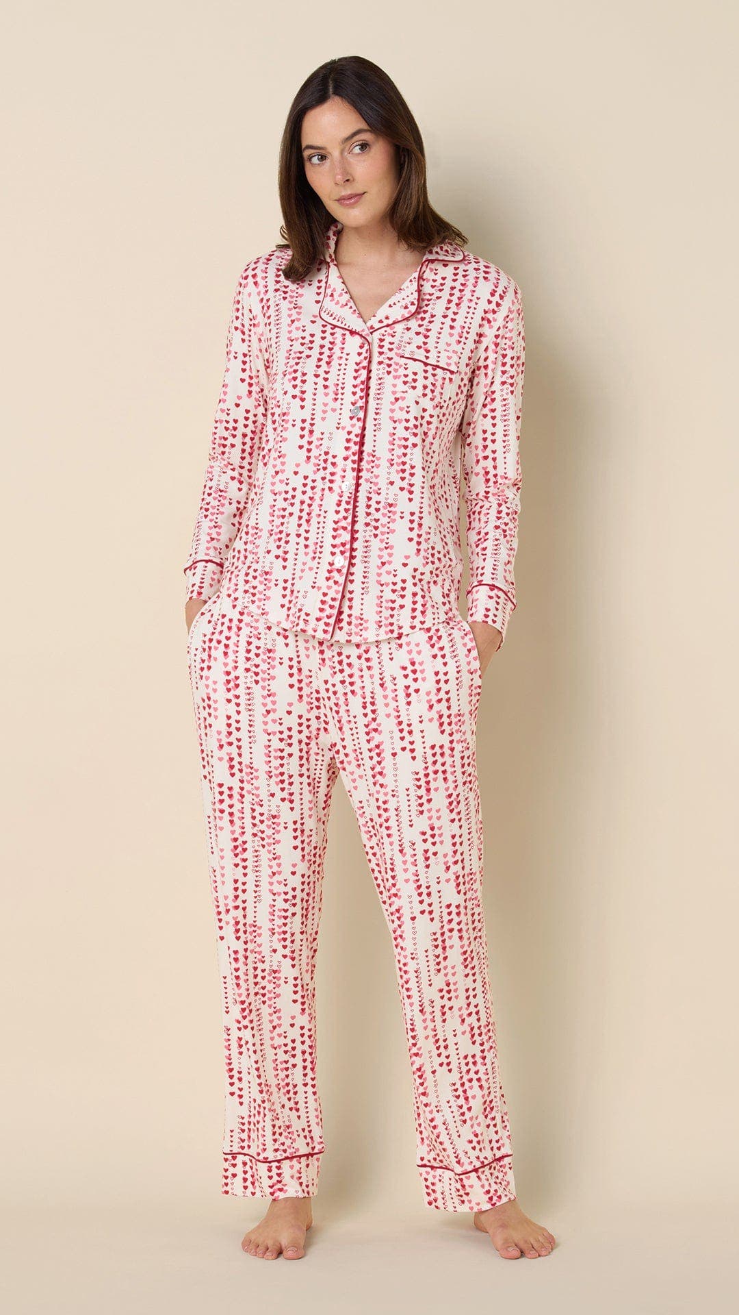 The Cat's Pajamas Pima Knit Pajama Print Set In Multi