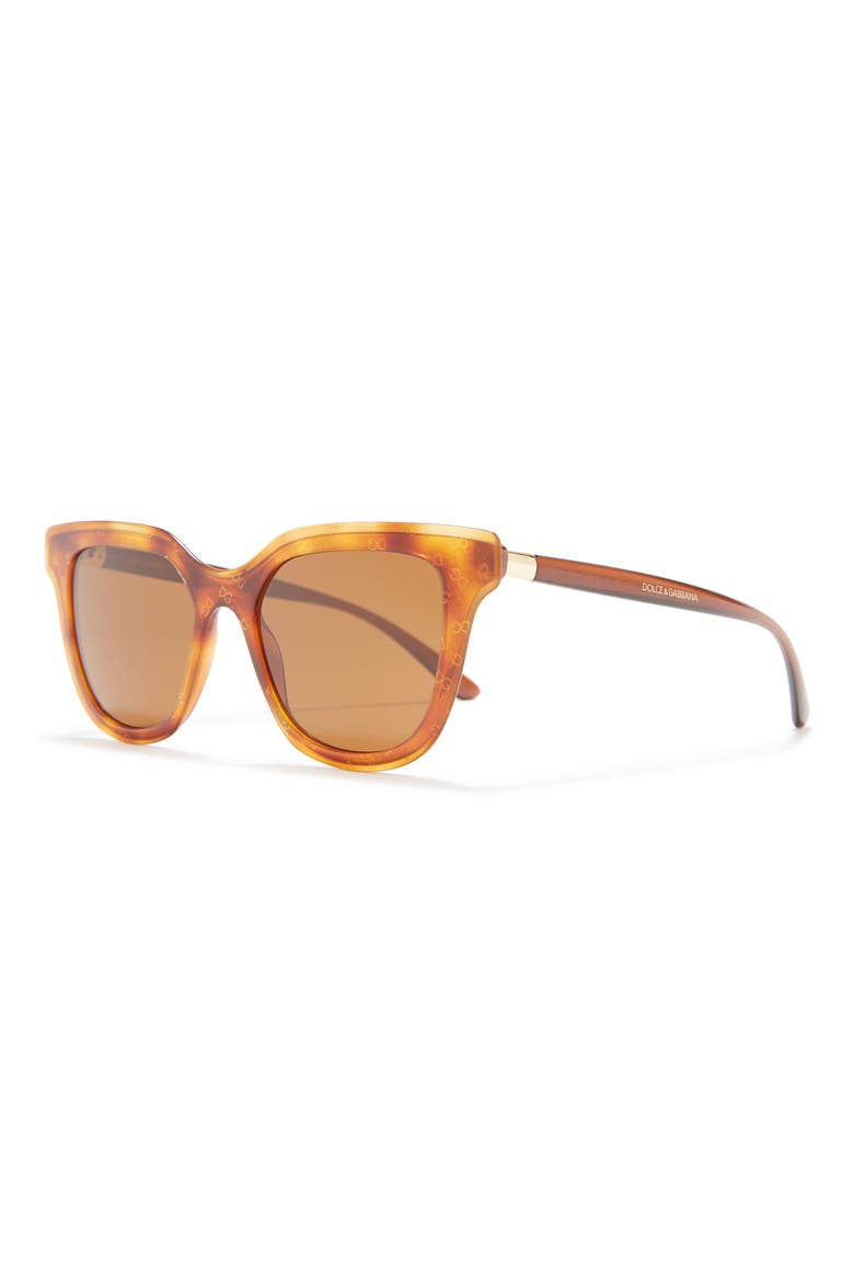 51mm Square Sunglasses, Alternate, color, HONEY HAVANA GOLD / DARK BROWN