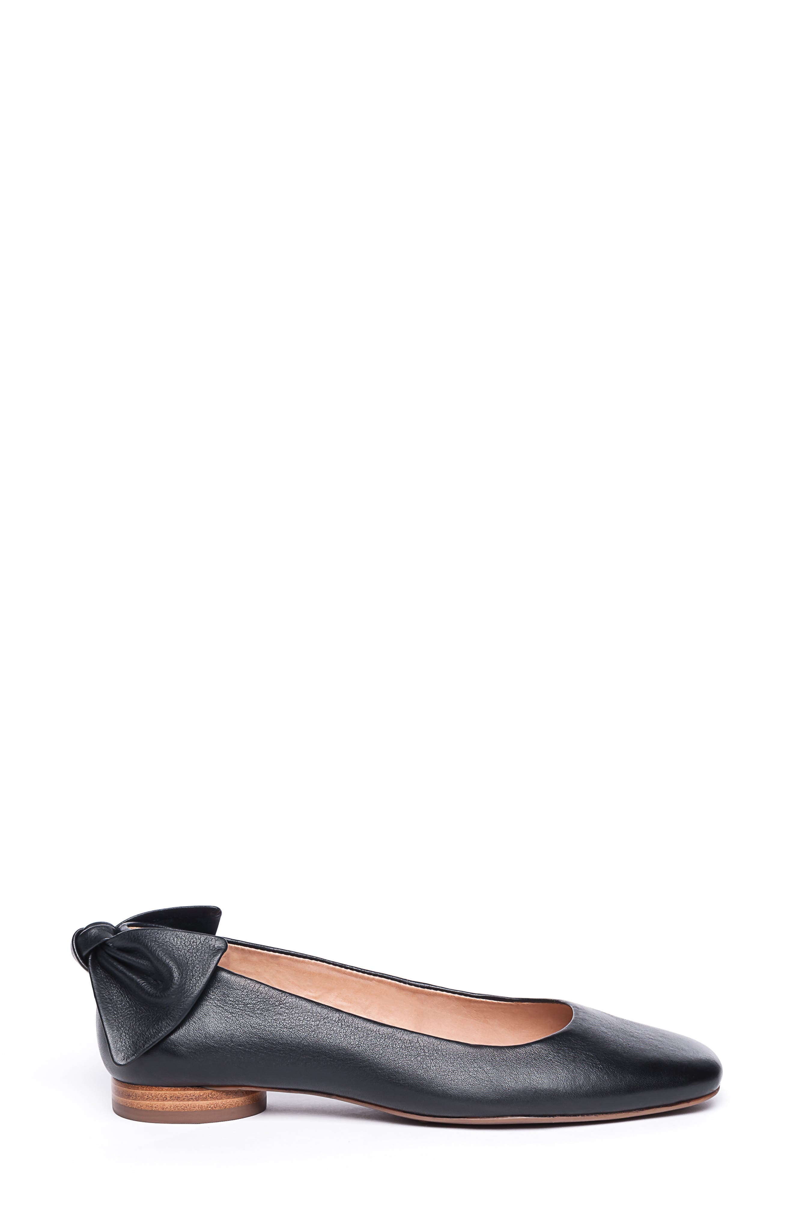 Bernardo Footwear Bernardo Eloise Bow Flat, Alternate, color, Black Leather
