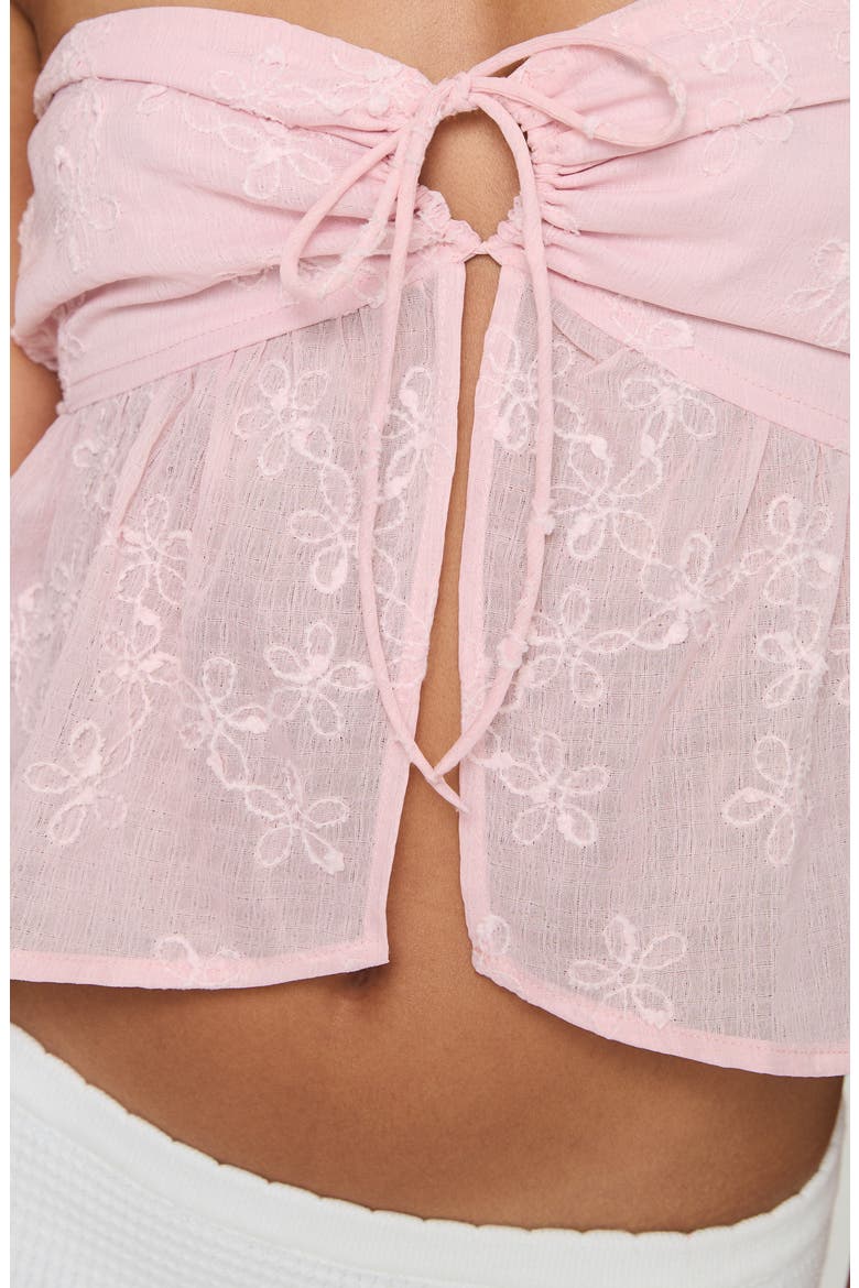 Rosenberg Strapless Jacquard Crop Top, Alternate, color, PINK