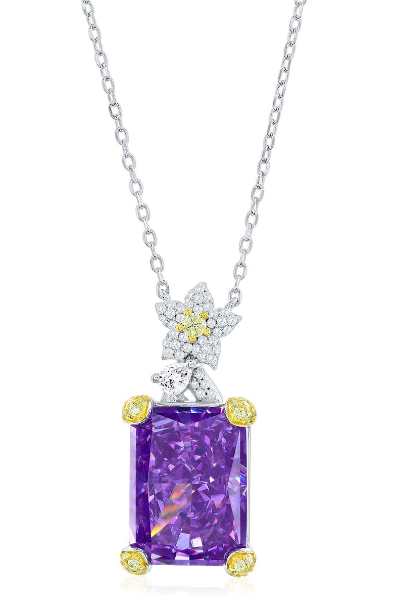SUZY LEVIAN Gala Firework Pendant Necklace, Main, color, Purple