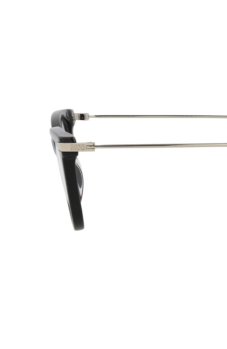 McQueen 47mm Cat Eye Optical Glasses, Alternate, color, Black Silver Transparent