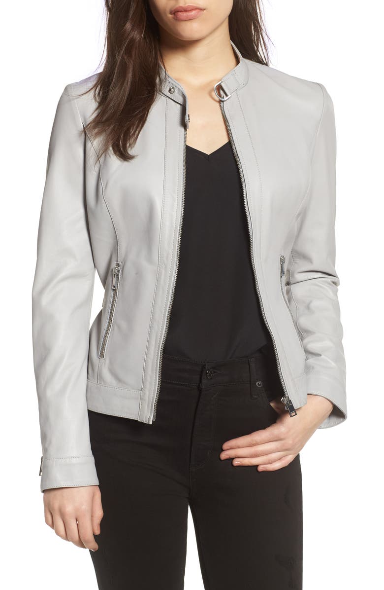 LAMARQUE Lambskin Leather Biker Jacket, Main, color,