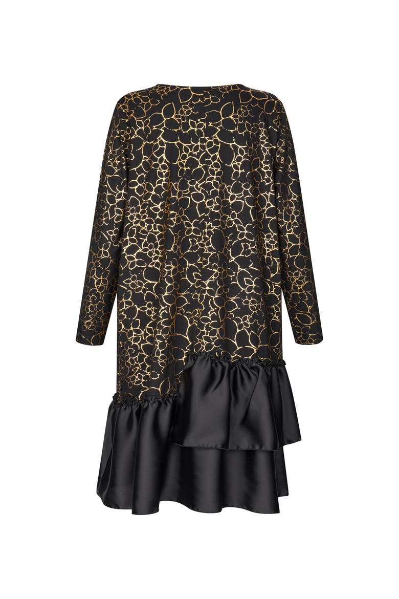 MaNylindra Metallic Floral Print Dress, Alternate, color, Gold