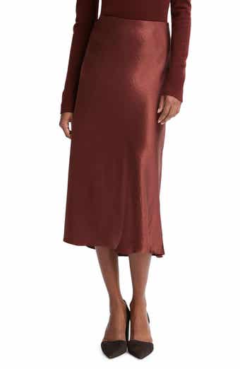 Bias Satin Midi Skirt