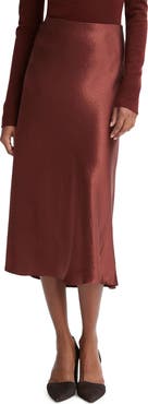 Vince Bias Satin Midi Skirt