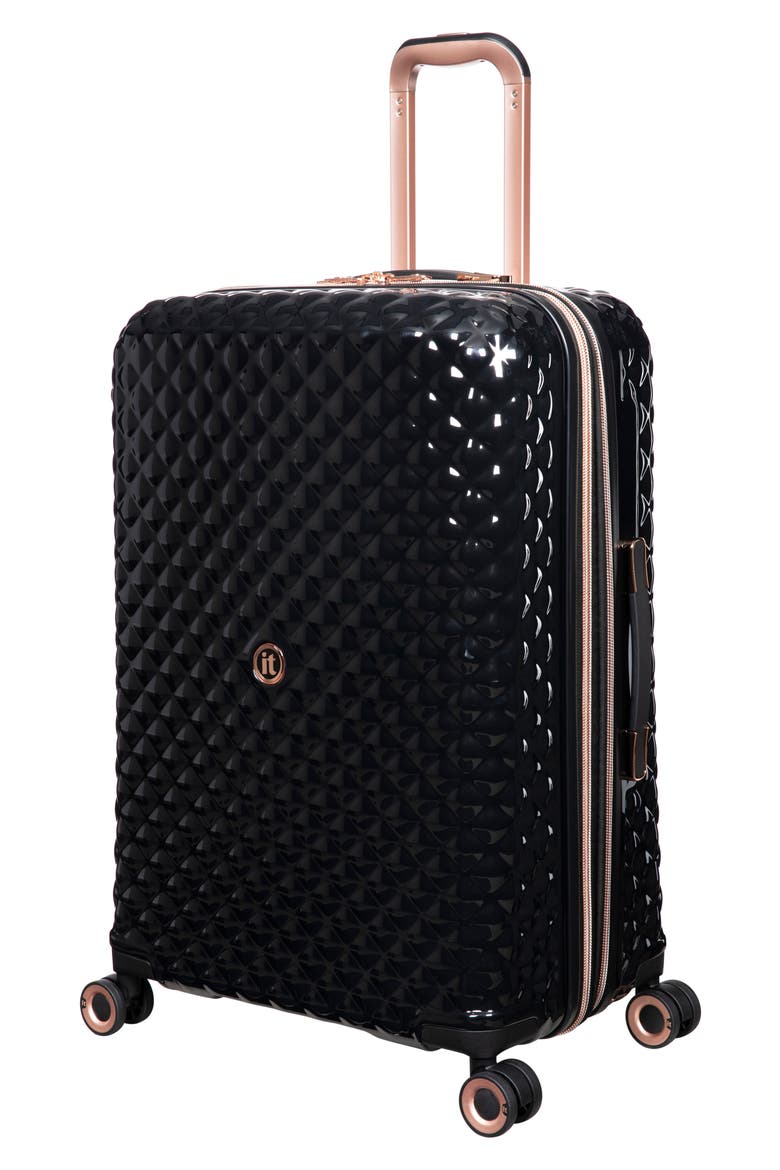 Glitzy 27-Inch Hardside Spinner Luggage, Main, color, BLACK