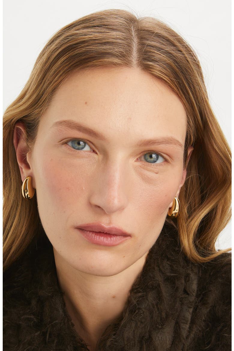 Small Wave Earrings, Alternate, color, LIGHT BRASS