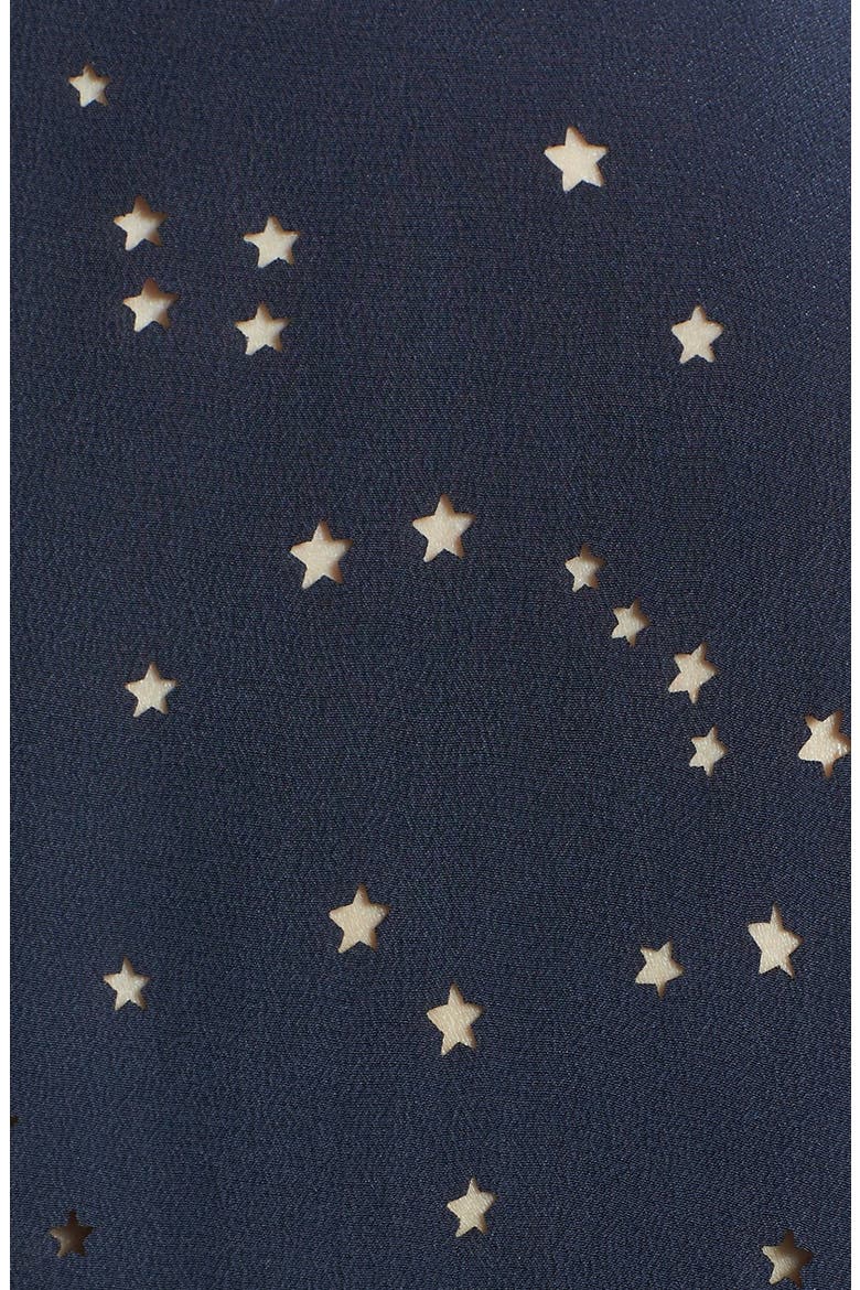 'Colleen' Star Cutout Silk Shirt, Alternate, color, PEACOAT