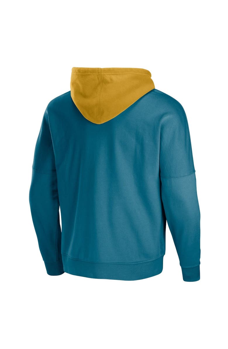 STAPLE Men's NFL x Staple Teal Jacksonville Jaguars Throwback Vintage Wash Pullover Hoodie, Alternate, color,