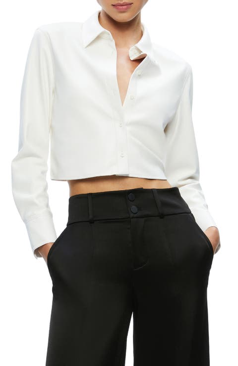 Leon Crop Faux Leather Shirt