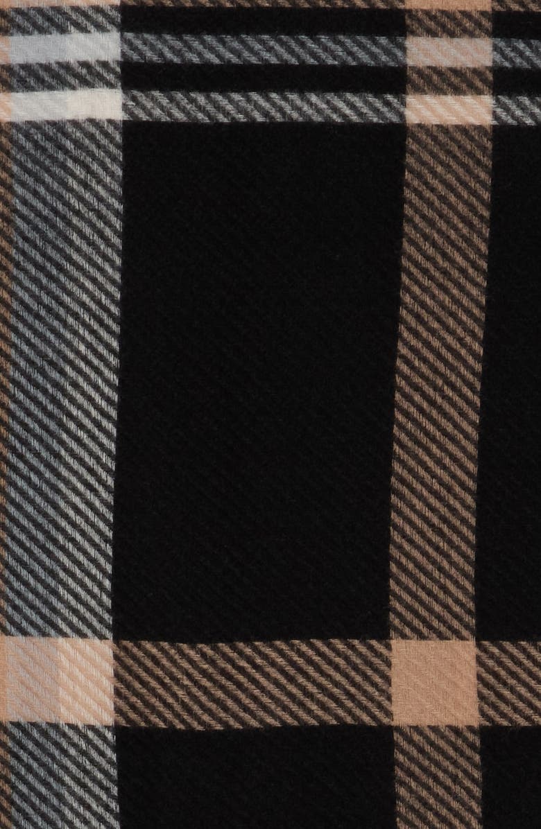 Vince Camuto Oversized Twill Plaid Scarf, Alternate, color, Black
