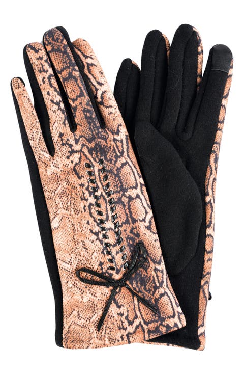 Animal Print Jersey Touchscreen Gloves